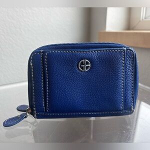 Giani Bernini Blue Zip-Around Leather Wallet